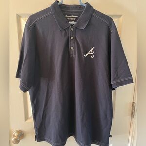 Tommy Bahama Dark Blue Polo Shirt with Atlanta Braves Logo